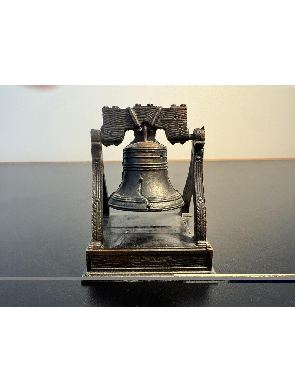 Bronze Metal Liberty Bell Miniature Replica Die Cast Novelty Pencil Sharpener